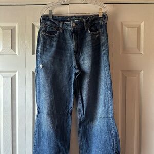 American Eagle Baggy Wide Leg Jeans | 10 Short | 100% Cotton